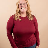 Second Skin Soft Long Sleeve Top in Cranberry