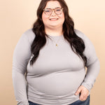 Second Skin Soft Long Sleeve Top in Grey - K & Company