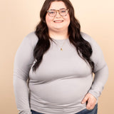 Second Skin Soft Long Sleeve Top in Grey - K & Company