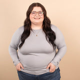 Second Skin Soft Long Sleeve Top in Grey - K & Company