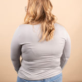 Second Skin Soft Long Sleeve Top in Grey - K & Company