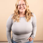 Second Skin Soft Long Sleeve Top in Grey - K & Company