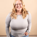 Second Skin Soft Long Sleeve Top in Grey - K & Company