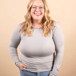 Second Skin Soft Long Sleeve Top in Grey - K & Company