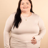 Second Skin Soft Long Sleeve Top in Sand Beige