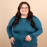 Second Skin Soft Long Sleeve Top in Teal - K & Company