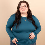 Second Skin Soft Long Sleeve Top in Teal - K & Company