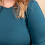 Second Skin Soft Long Sleeve Top in Teal - K & Company