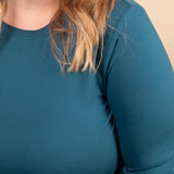 Second Skin Soft Long Sleeve Top in Teal - K & Company