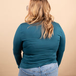 Second Skin Soft Long Sleeve Top in Teal - K & Company