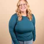 Second Skin Soft Long Sleeve Top in Teal - K & Company