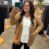 Selma Open Front Cardigan - Camel
