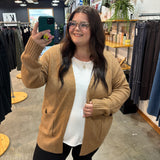 Selma Open Front Cardigan - Camel