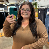 Silky Soft Front Seam Sweater - Camel