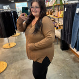 Silky Soft Front Seam Sweater - Camel