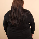 Silky Soft Front Seam Sweater in Black