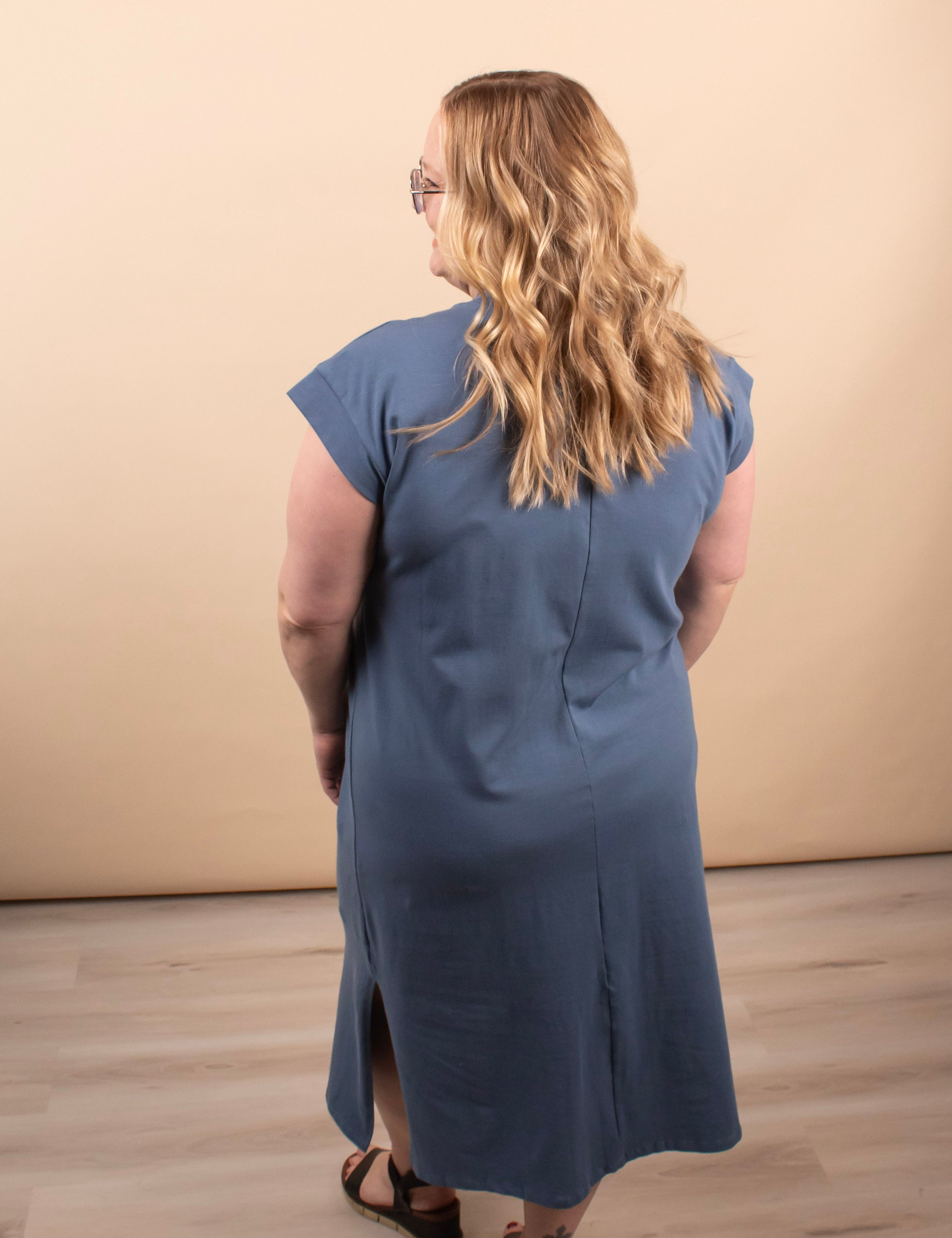 Simple Chic Midi Dress in Blue - K & Company