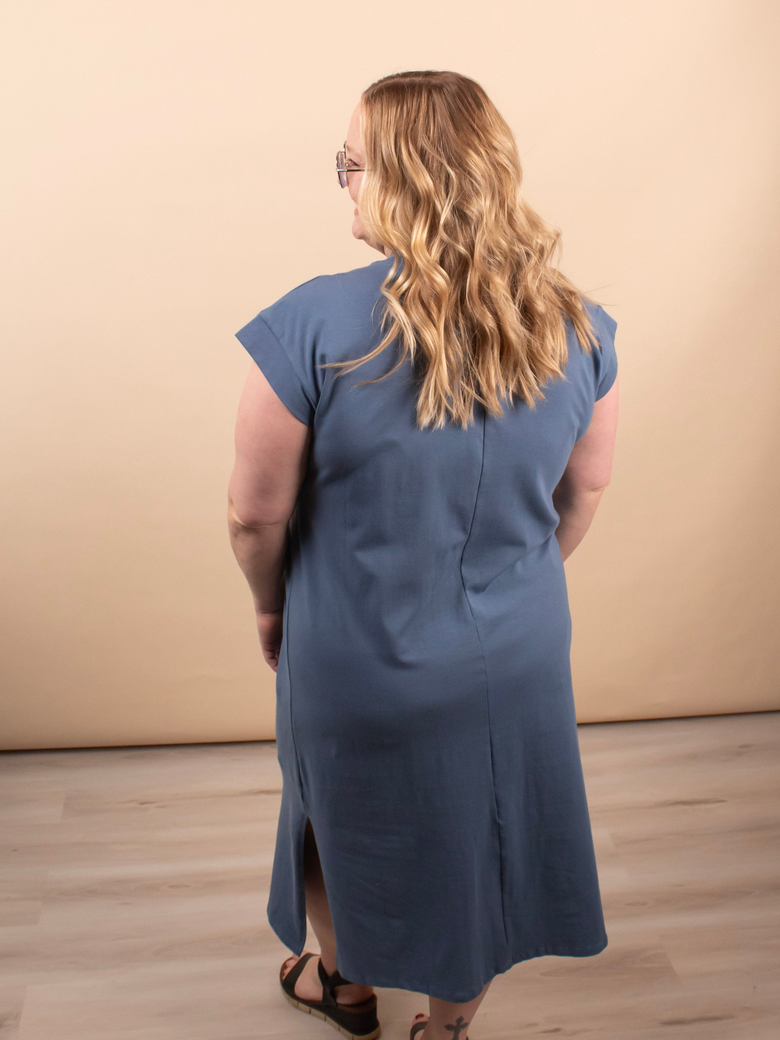 Simple Chic Midi Dress in Blue - K & Company