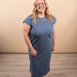 Simple Chic Midi Dress in Blue - K & Company