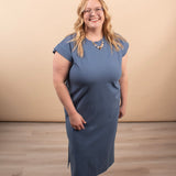 Simple Chic Midi Dress in Blue - K & Company