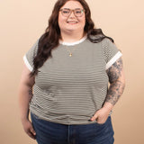 Sloane Striped Tee in Black - K & Company