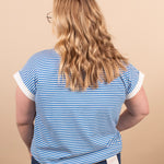 Sloane Striped Tee in Blue - K & Company
