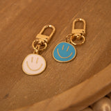 Sky Blue Smiley Face Keychain