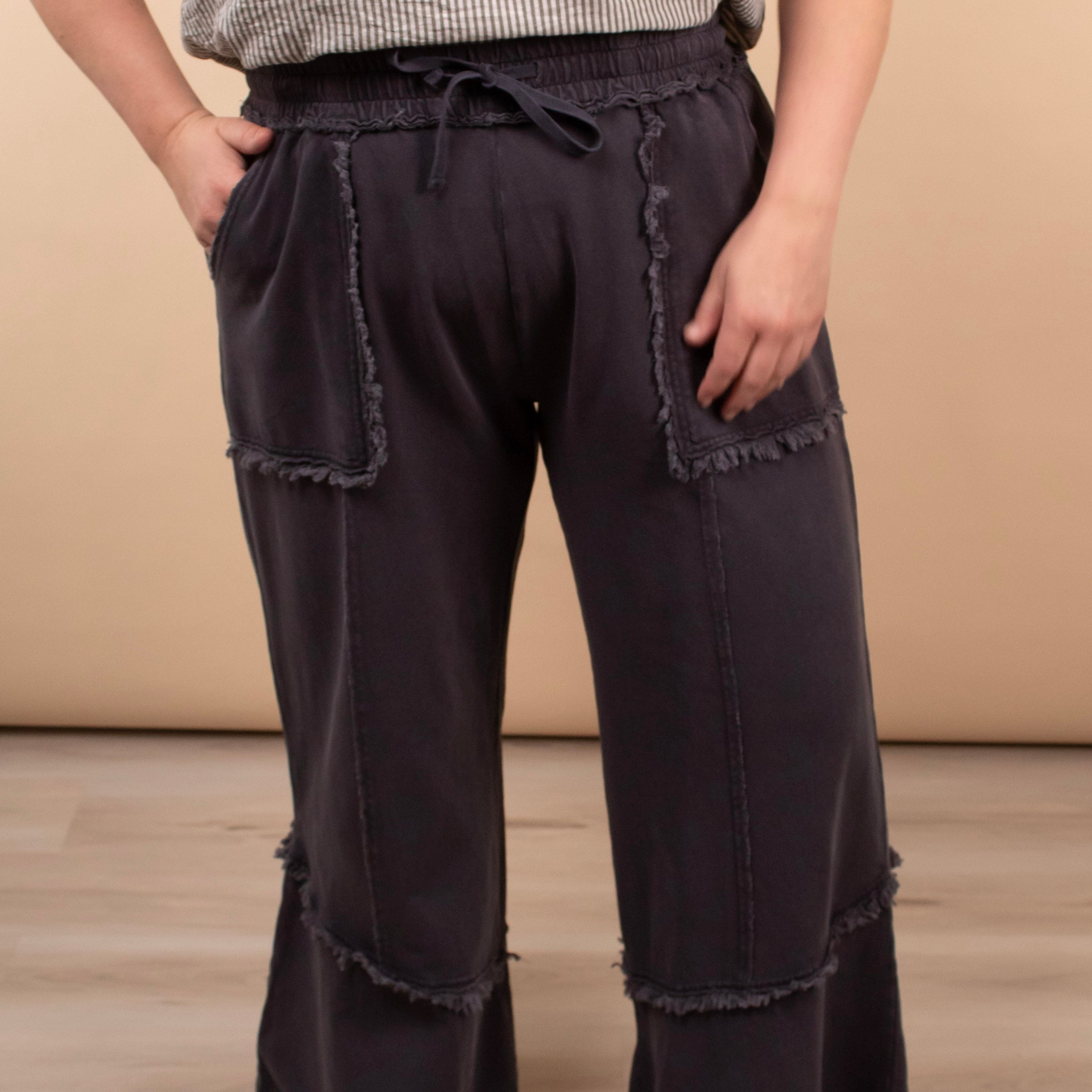 Olive Ribbed Pants for Women | Clover Wide Leg Pants S–3XL – K