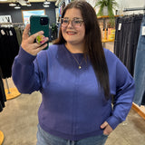So Soft Front Seam Crew Sweater - Periwinkle Blue