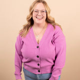 Soft + Sweet Cardigan in Berry Blush