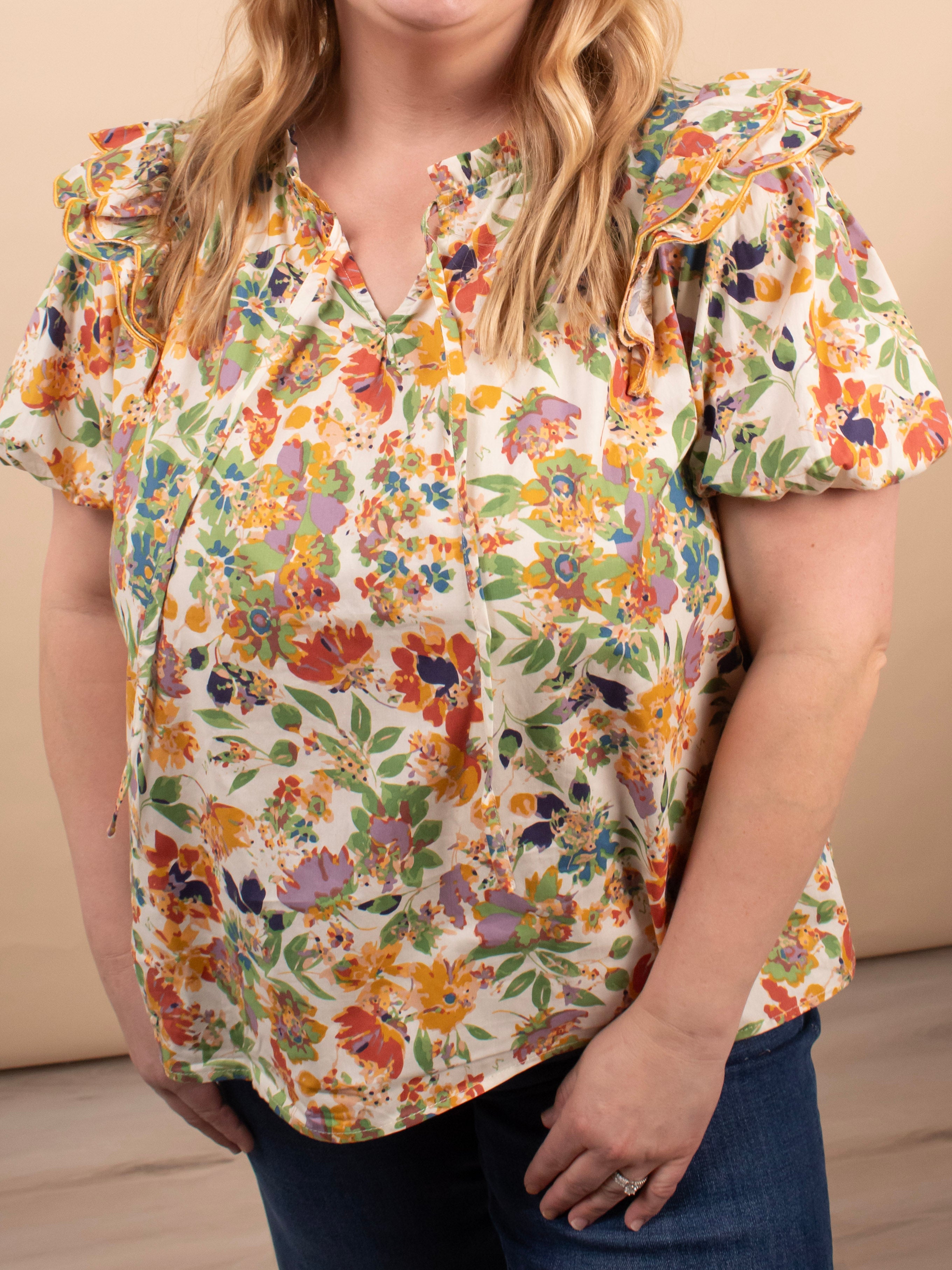 Spring Meadow Floral Top - K & Company