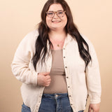 Spring Skies Gauze Button Down in Beige - K & Company