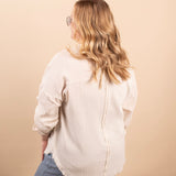 Spring Skies Gauze Button Down in Beige - K & Company