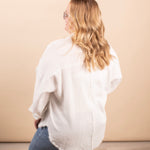 Spring Skies Gauze Button Down in White - K & Company