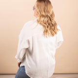 Spring Skies Gauze Button Down in White - K & Company