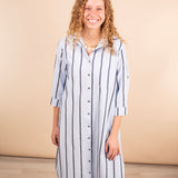 Sun & Stripes Button-up Midi Dress
