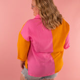 Sunset Sorbet Button-up Top