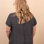 Sweet Escape Raw Hem Tee - Charcoal - K & Company
