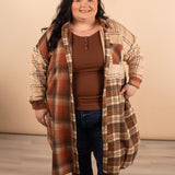 Thankful for You Oversized Long Plaid Shacket