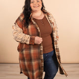 Thankful for You Oversized Long Plaid Shacket