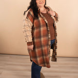 Thankful for You Oversized Long Plaid Shacket