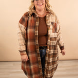 Thankful for You Oversized Long Plaid Shacket