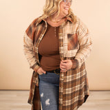 Thankful for You Oversized Long Plaid Shacket