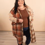 Thankful for You Oversized Long Plaid Shacket