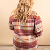 The Element Plaid Shacket in Sunset