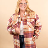 The Element Plaid Shacket in Sunset