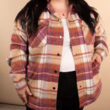 The Element Plaid Shacket in Sunset