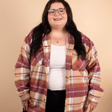 The Element Plaid Shacket in Sunset