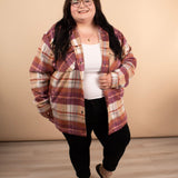 The Element Plaid Shacket in Sunset
