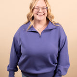 The Everyday Scuba Half Zip in Periwinkle Blue